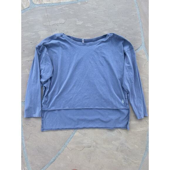 Free People Movement Inspire Crop Pullover Size Medium Purple Oversized High Low - Picture 1 of 3